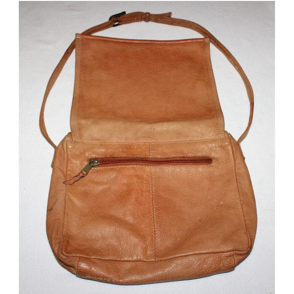 VTG Emily Ann of Boca Raton women's handbag purse brown leather with‎ flap India